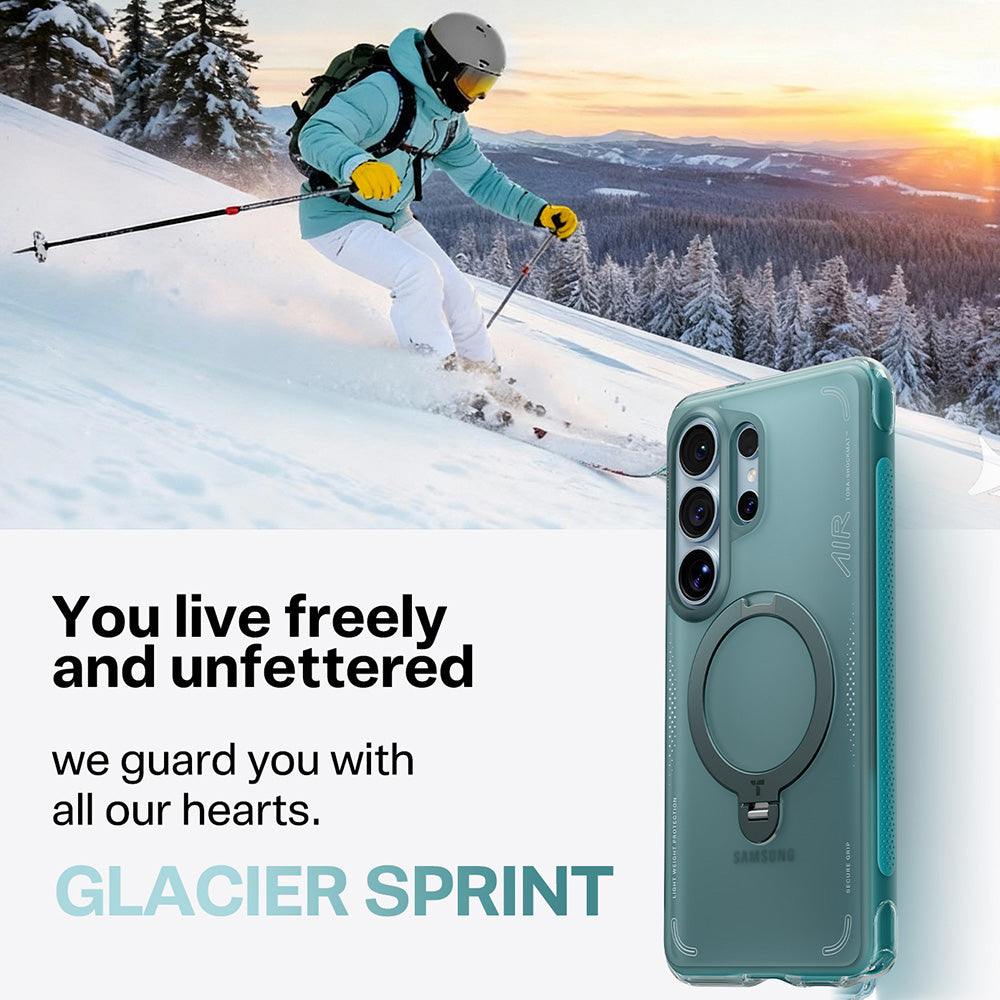 Torras Husa de protectie Torras Ostand Spin Air Series compatibil cu Samsung Galaxy S26 Ultra, Glacier Green – imagine 2