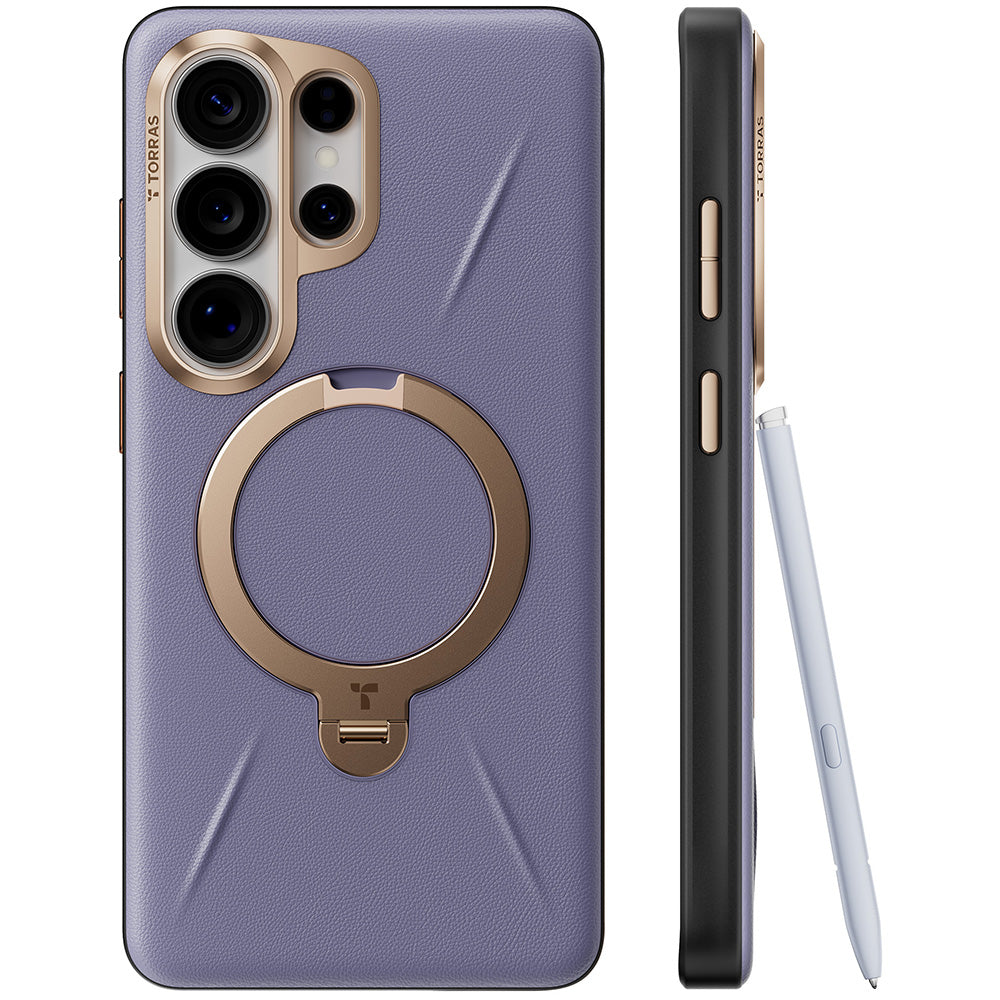 Torras Husa de protectie Torras QPRO Leather Series compatibil cu Samsung Galaxy S26 Ultra, Mov Inchis – imagine 2