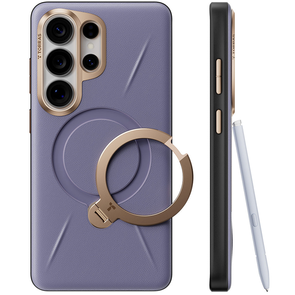 Torras Husa de protectie Torras QPRO Leather Series compatibil cu Samsung Galaxy S26 Ultra, Mov Inchis