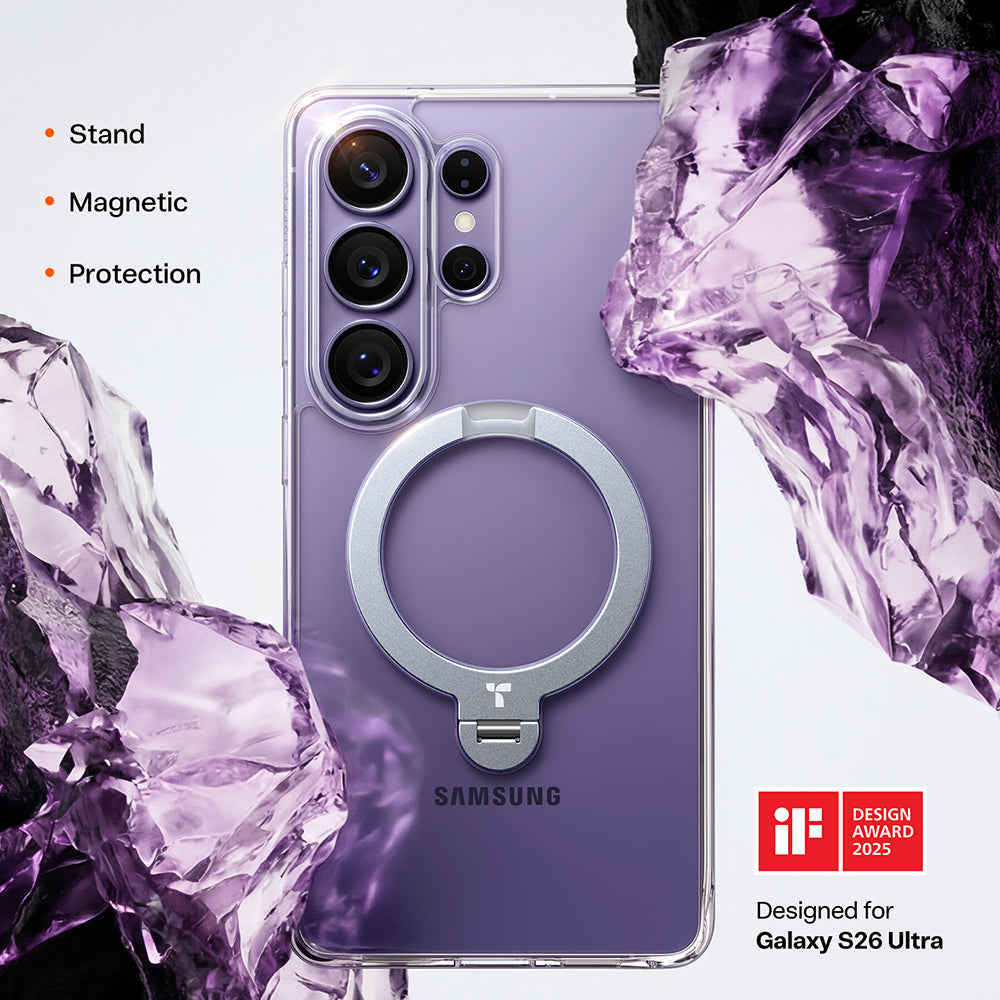 Torras Husa de protectie Torras Ostand Spin Series compatibil cu Samsung Galaxy S26 Ultra, Transparent – imagine 2