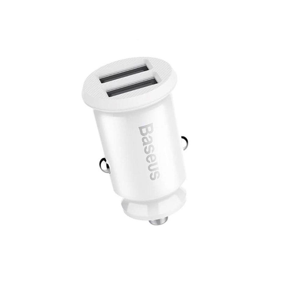 Baseus - Car Charger Grain (CCALL-ML02) - Dual USB, LED Backlight, 5V, 3.1A - White