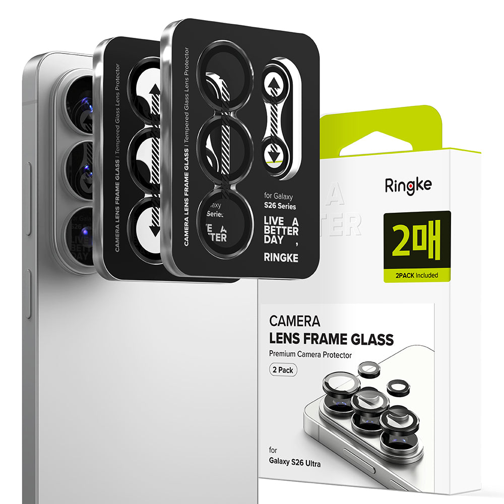 Ringke - Camera Lens Frame Glass (2 pack) - Samsung Galaxy S26 Ultra - Black