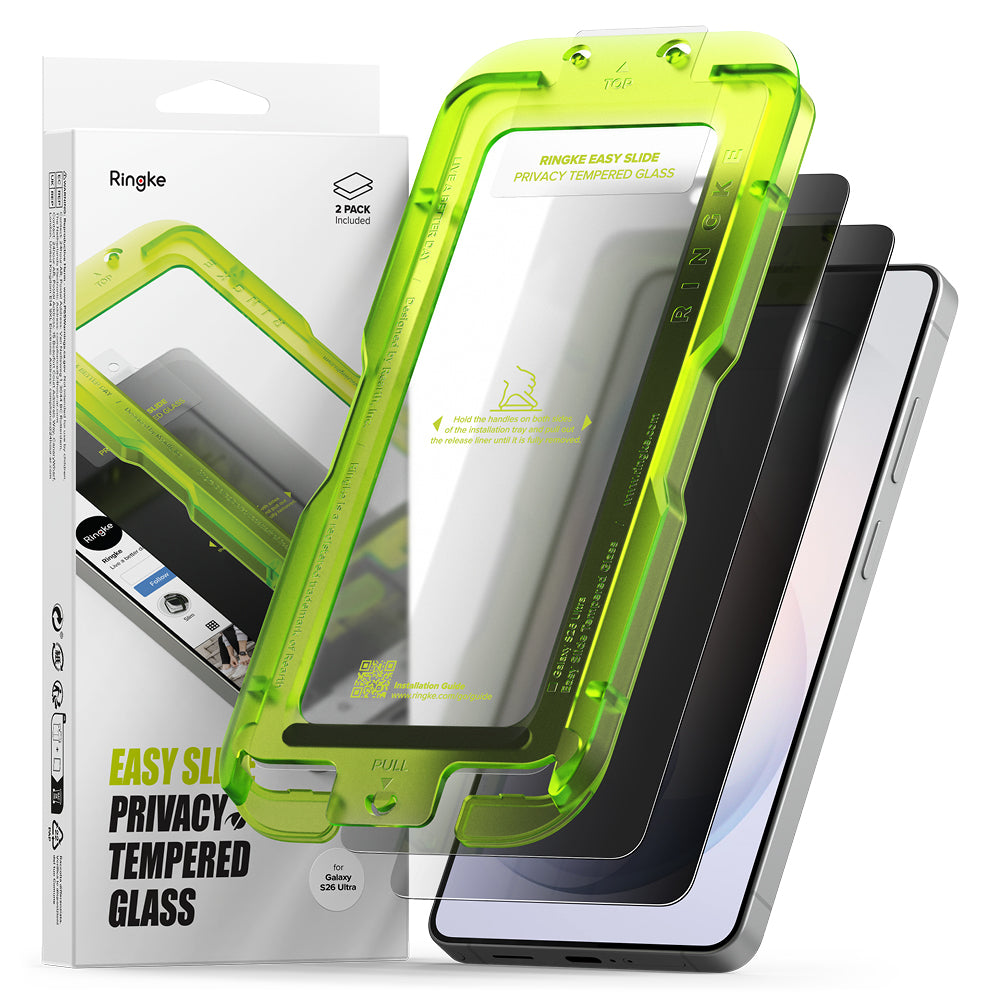 Ringke - Easy Slide Tempered Glass (2 pack) - Samsung Galaxy S26 Ultra - Privacy