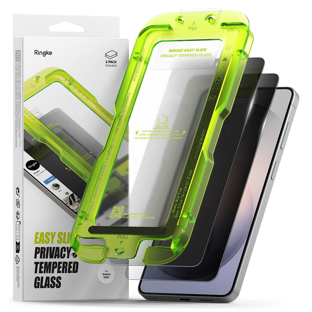 Ringke - Easy Slide Tempered Glass (2 pack) - Samsung Galaxy S26 Plus - Privacy