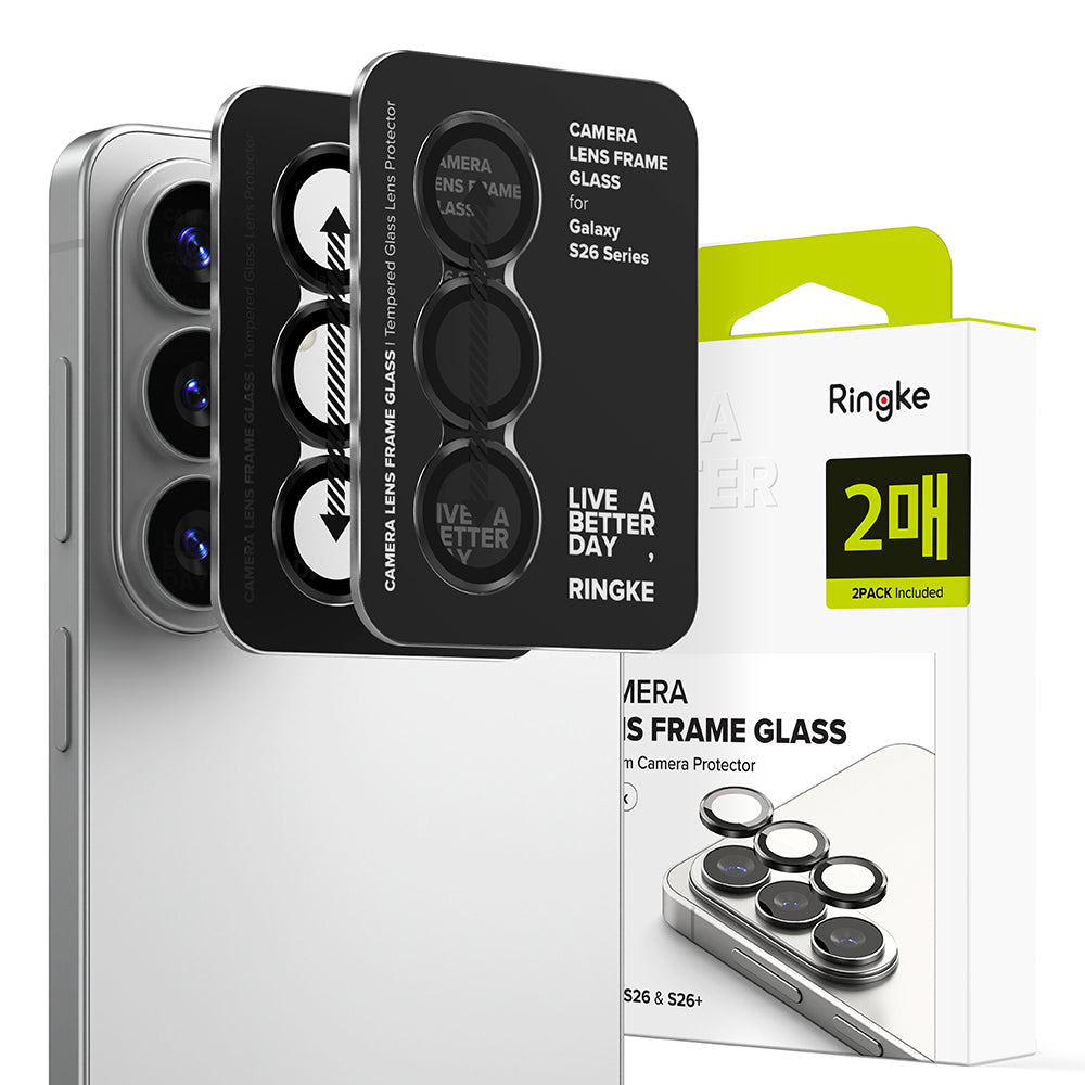 Ringke - Camera Lens Frame Glass (2 pack) - Samsung Galaxy S26 / S26 Plus - Black