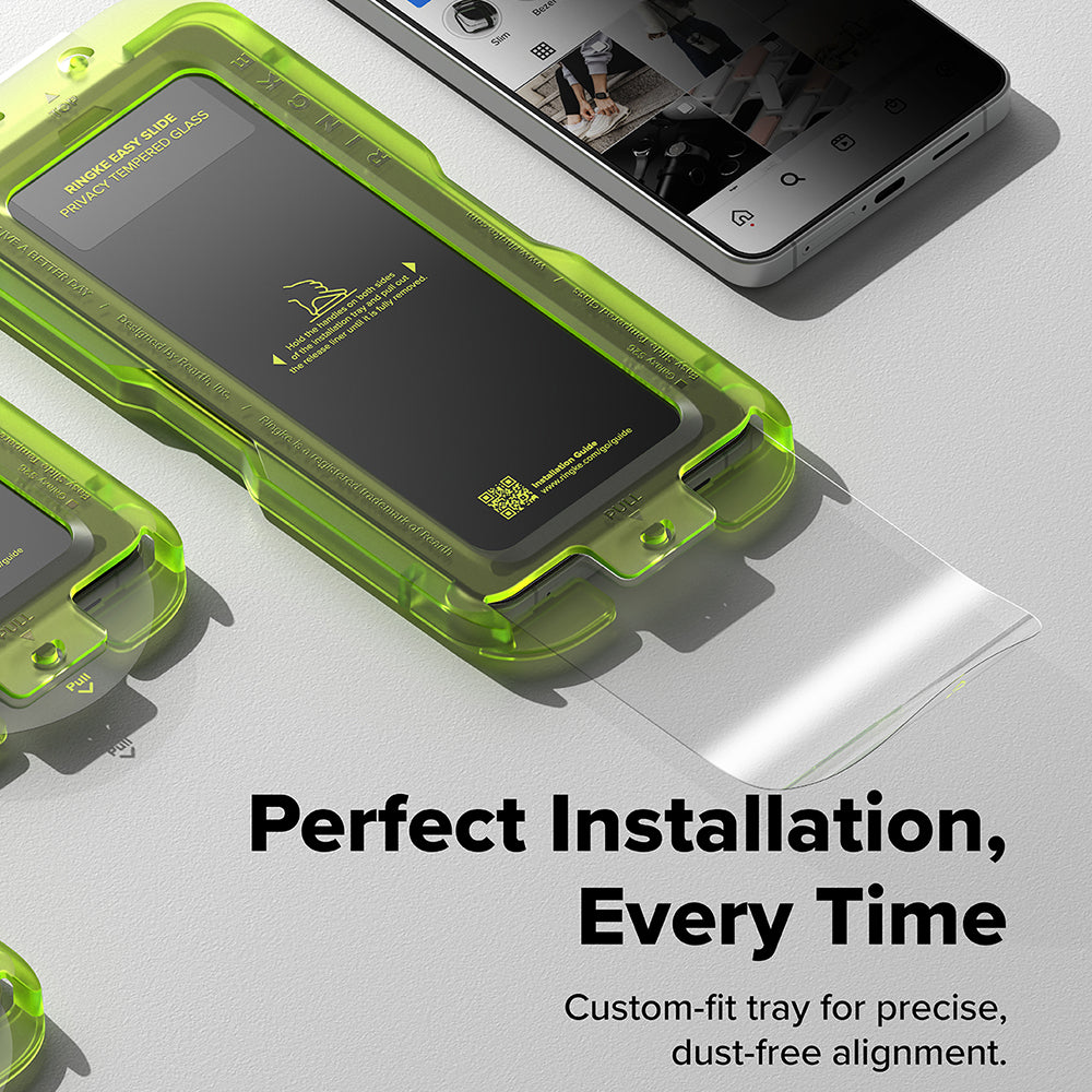 Ringke - Easy Slide Tempered Glass (2 pack) - Samsung Galaxy S26 - Privacy