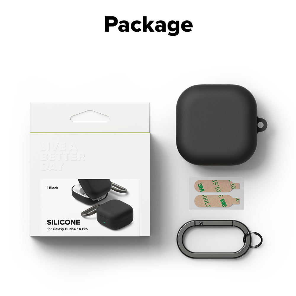 Ringke - Silicone - Samsung Galaxy Buds 4 / Buds 4 Pro - Black