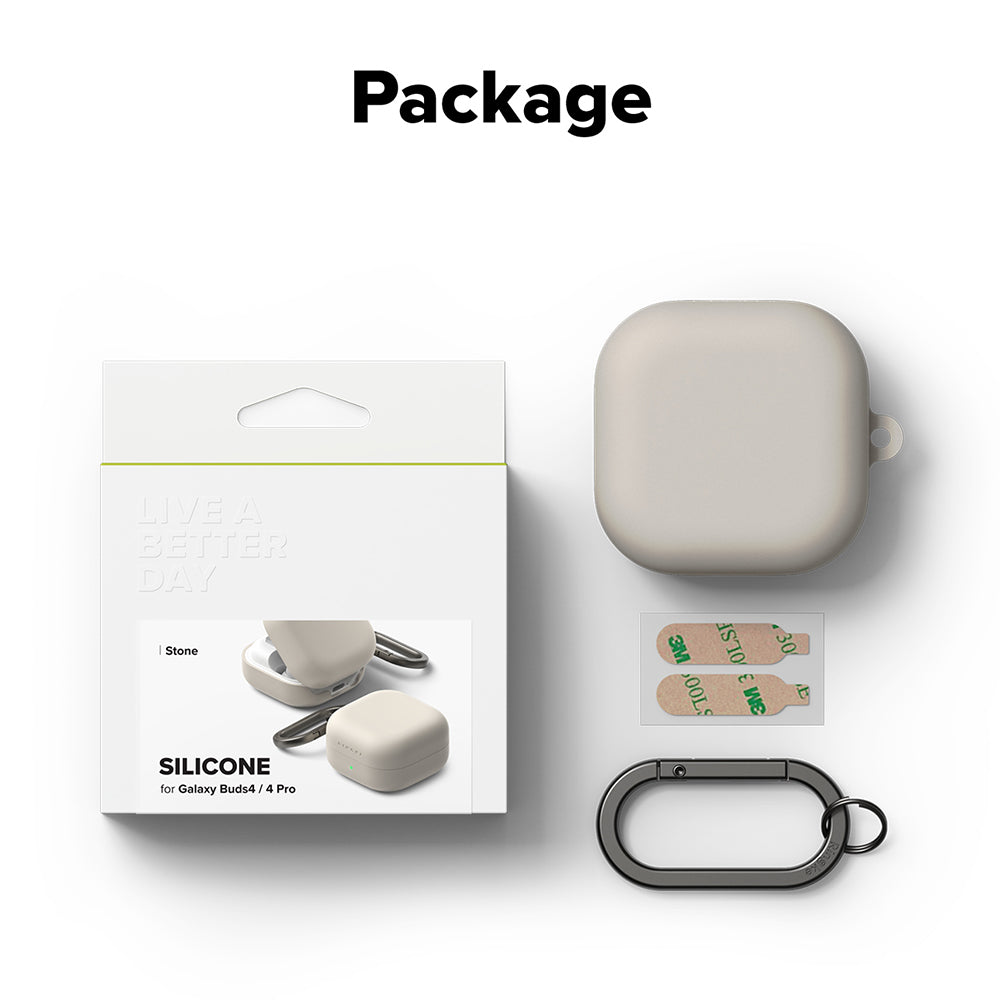 Ringke - Silicone - Samsung Galaxy Buds 4 / Buds 4 Pro - Stone