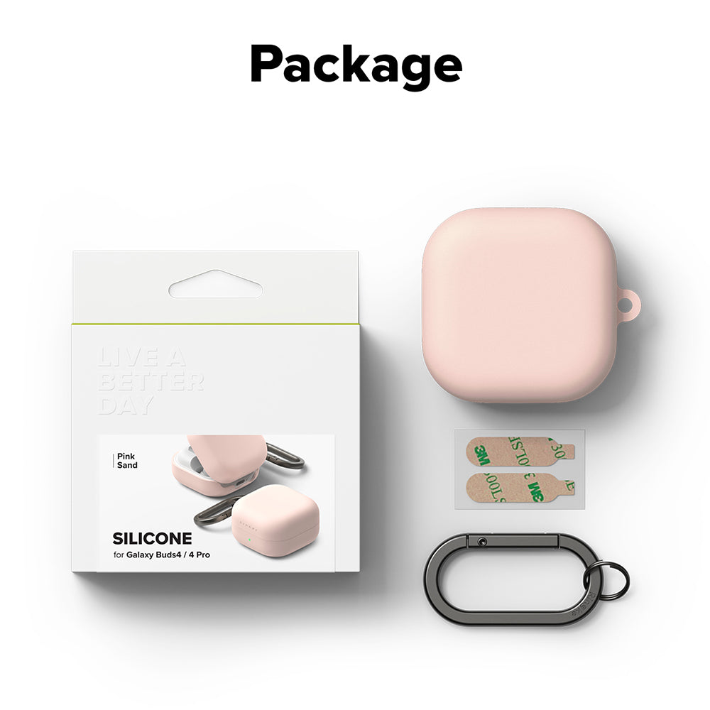 Ringke - Silicone - Samsung Galaxy Buds 4 / Buds 4 Pro - Pink Sand