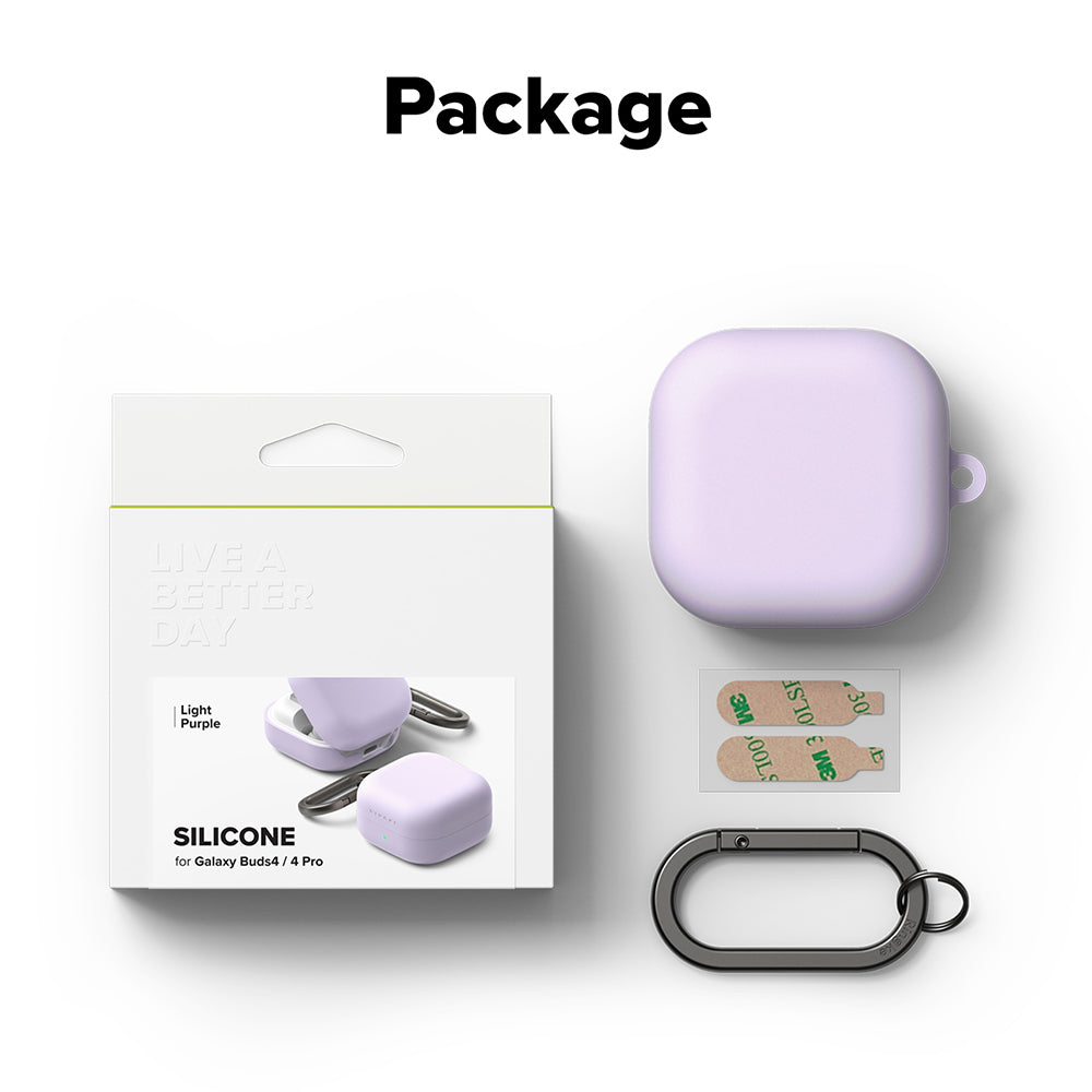 Ringke - Silicone - Samsung Galaxy Buds 4 / Buds 4 Pro - Light Purple