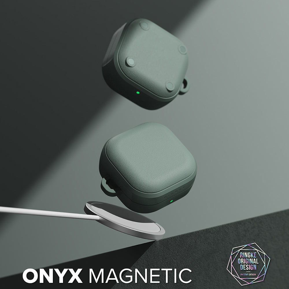 Ringke - Protection Case Onyx Magnetic - for Samsung Galaxy Buds 4 / Buds 4 Pro, Non-Slip Texture, Carabiner Hole - Sage