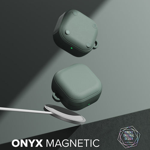 Ringke - Protection Case Onyx Magnetic - for Samsung Galaxy Buds 4 / Buds 4 Pro, Non-Slip Texture, Carabiner Hole - Sage