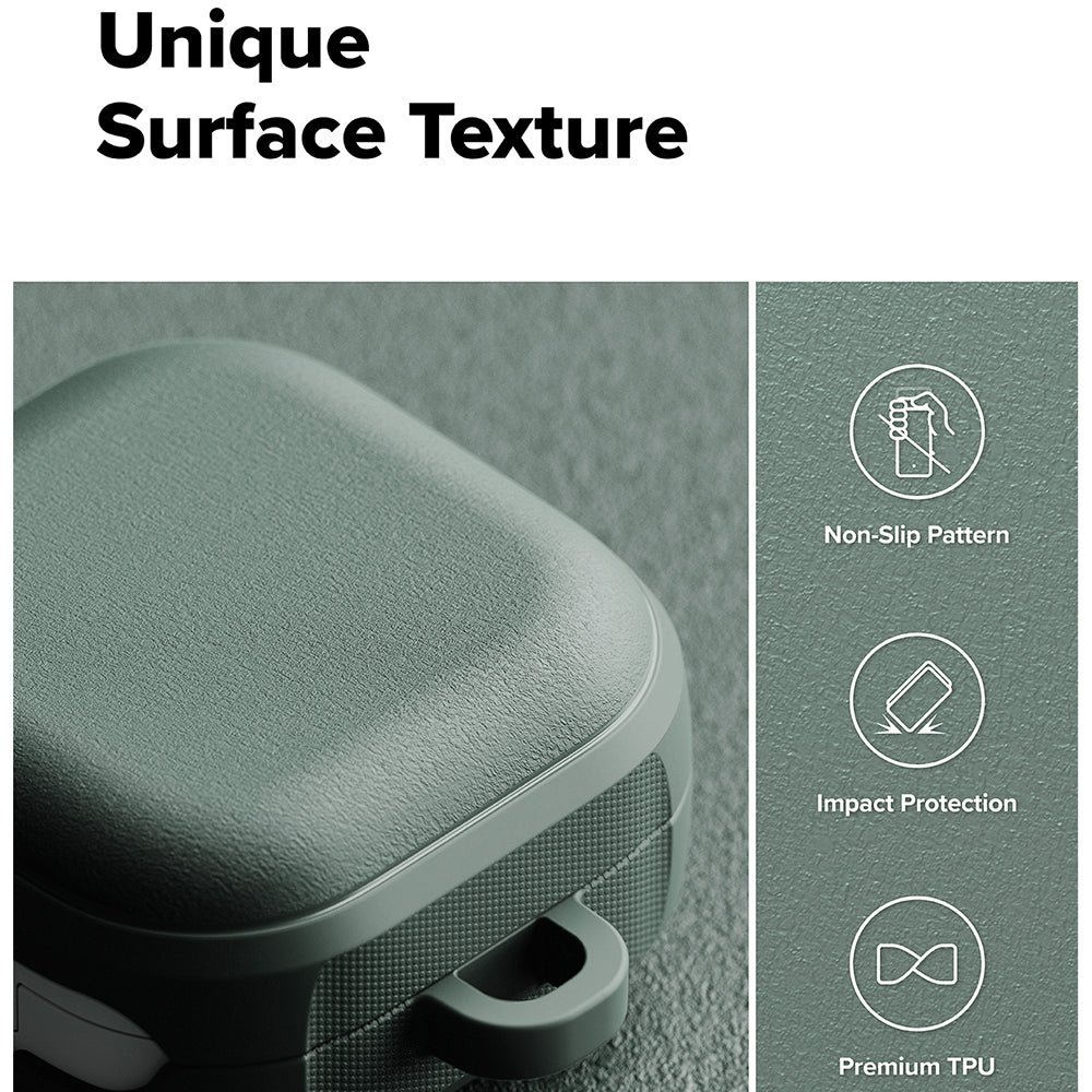 Ringke - Protection Case Onyx Magnetic - for Samsung Galaxy Buds 4 / Buds 4 Pro, Non-Slip Texture, Carabiner Hole - Sage