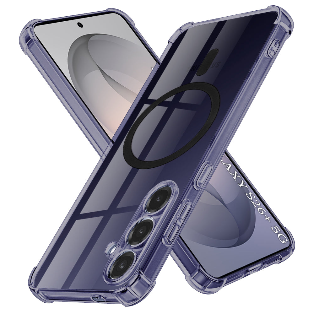 Techsuit - Shockproof Clear Silicone MagSafe - Samsung Galaxy S26 Plus - Smoke Black