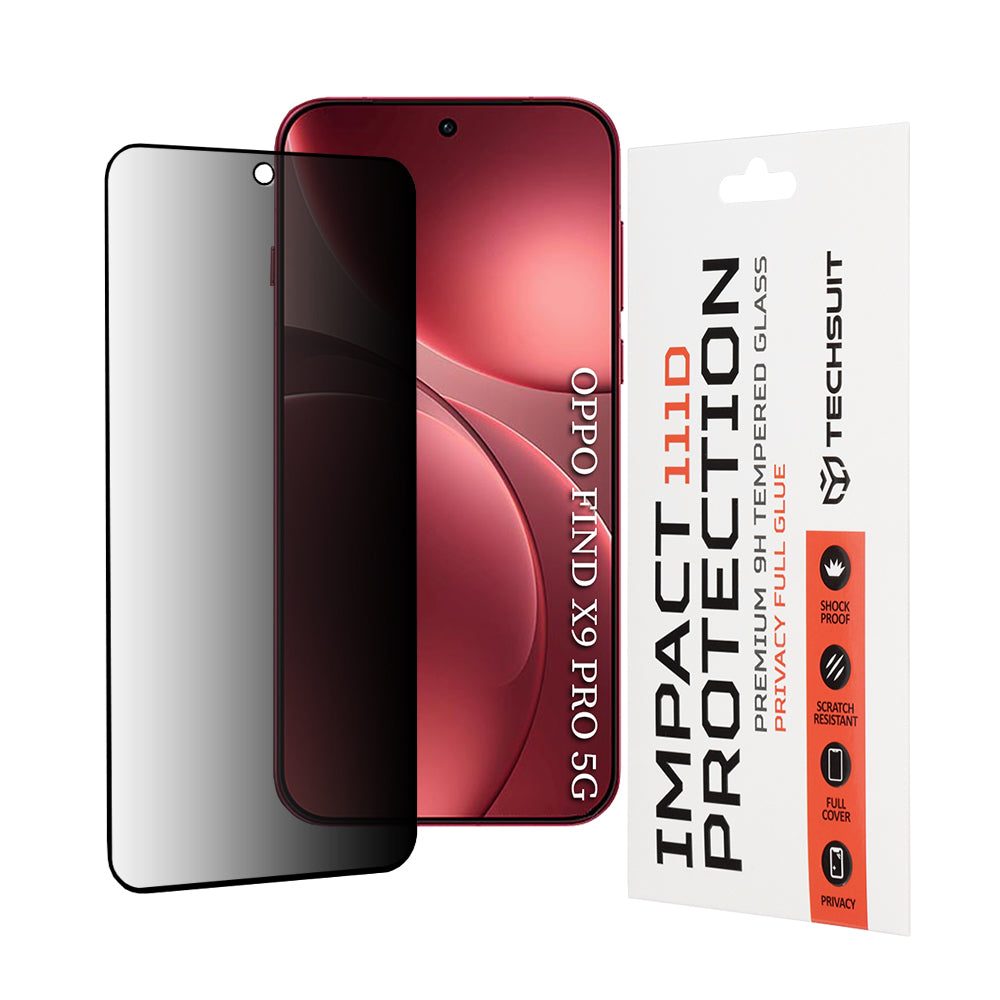 Techsuit - 111D Privacy Full Glue - Oppo Find X9 Pro - Black