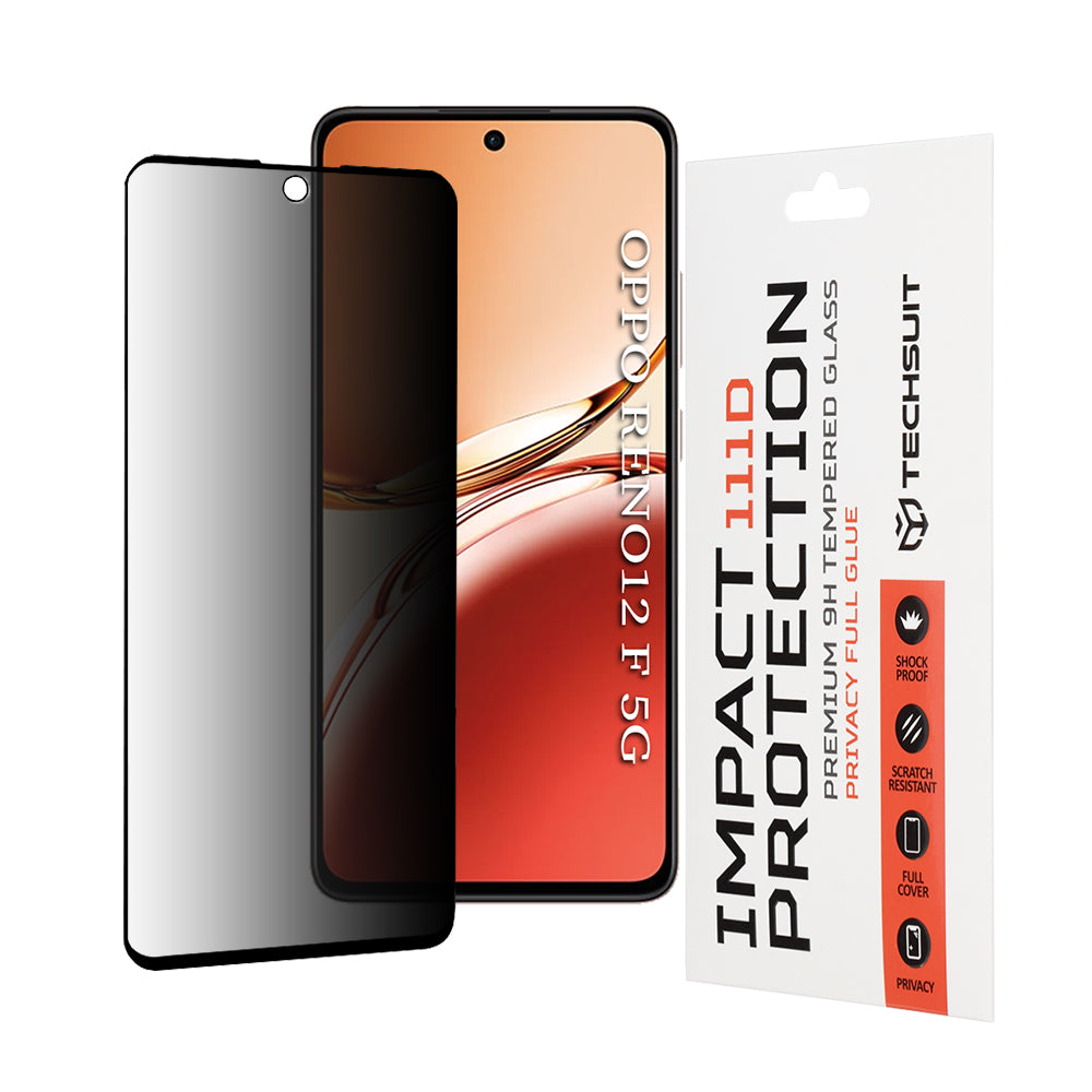 Techsuit - 111D Privacy Full Glue - Oppo Reno12 F 4G / Reno12 F 5G / Reno12 FS 4G / Reno12 FS 5G - Black