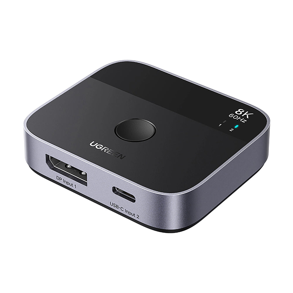 Ugreen - Adapter (65878) - Switch Type-C, DP to Type-C, DP, UHD 4K@240Hz, 3D HDR, Plug&Play, Stable Transmission - Black