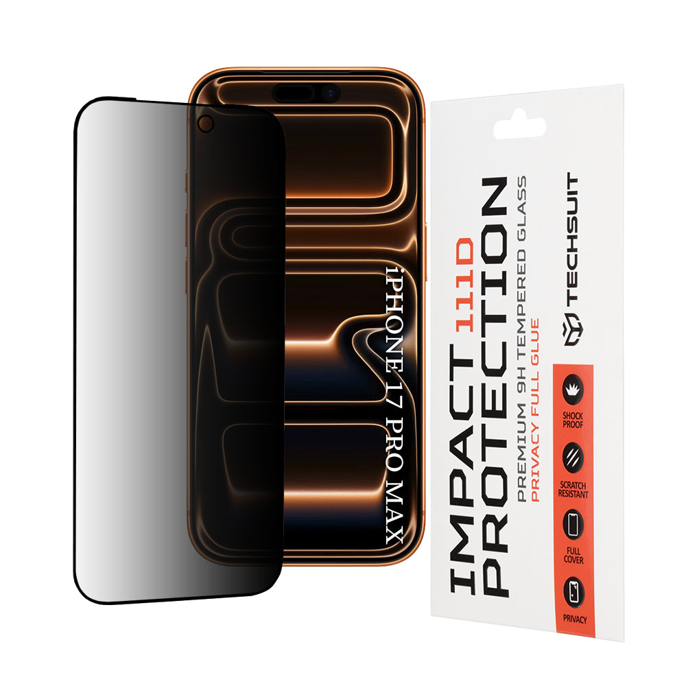 Techsuit - 111D Privacy Full Glue - iPhone 17 Pro Max - Black