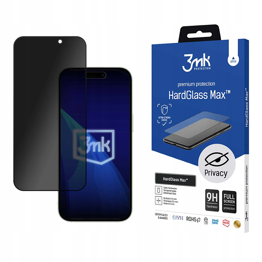 3mk - HardGlass Max Screen Protector - iPhone 16 Pro Max - Privacy