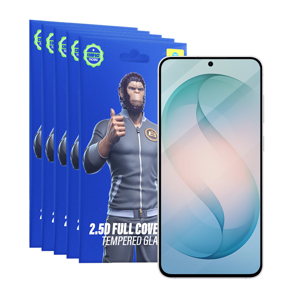 Blueo - 2.5D Silk Full Cover HD Glass (5 pack) - Samsung Galaxy S26 Plus - Black