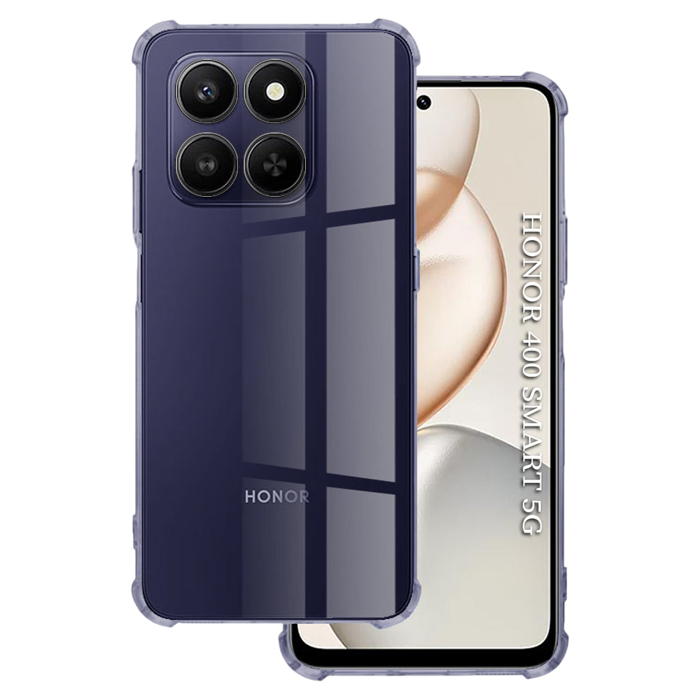 Techsuit - Shockproof Clear Silicone - Honor 400 Smart 5G / 400 Smart 4G / X7d 4G - Smoke Black