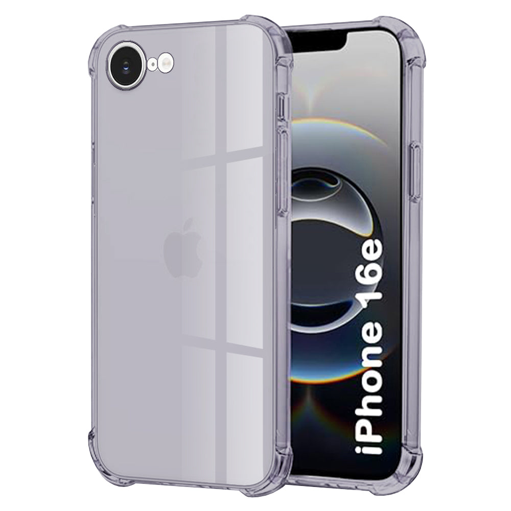 Techsuit - Shockproof Clear Silicone - iPhone 16e / iPhone 17e - Smoke Black