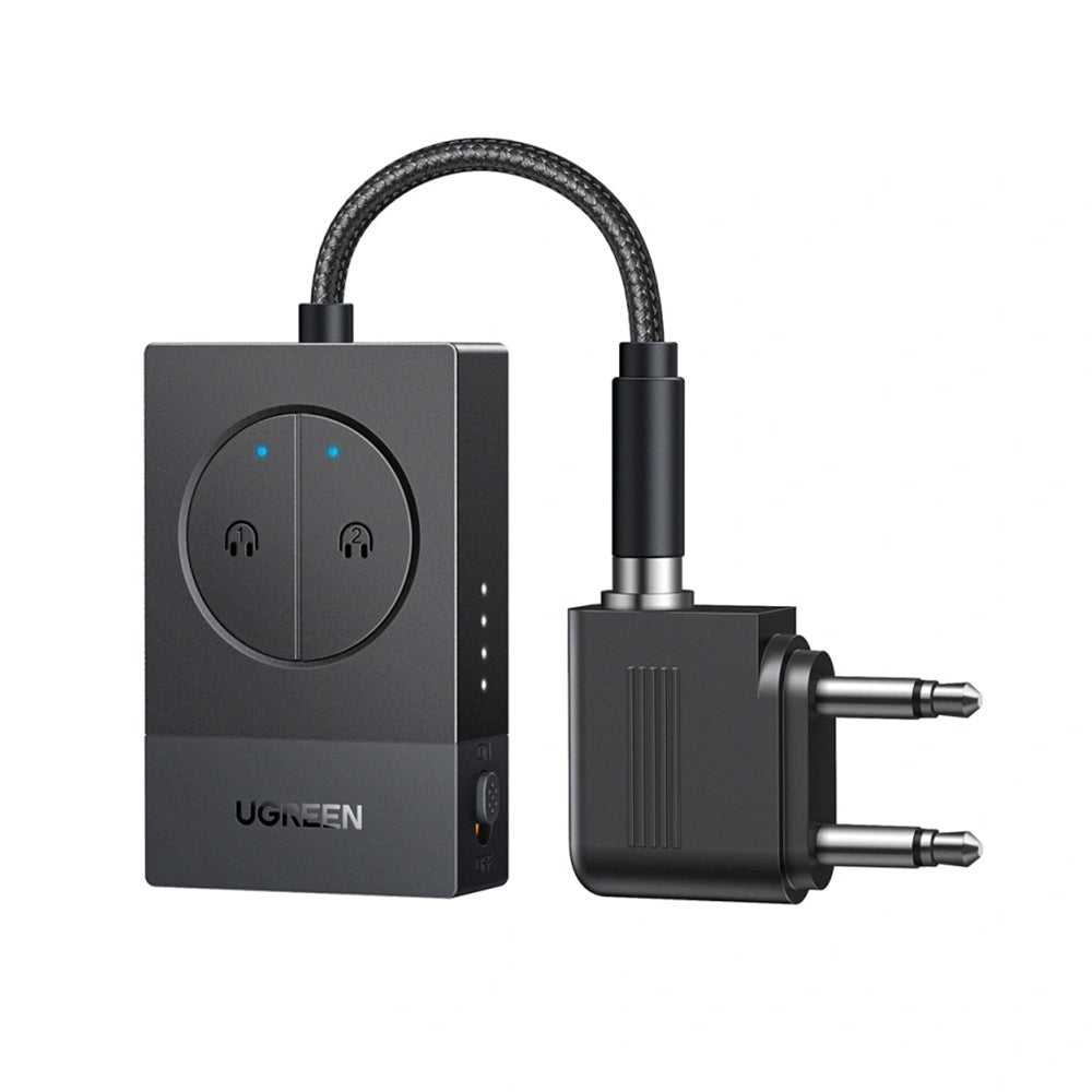 Ugreen - Transmitter Audio Adapter BT305 (65706) - Type-C, Jack 3.5mm, Bluetooth 5.4, Dual Pairing, LED Lights - Black