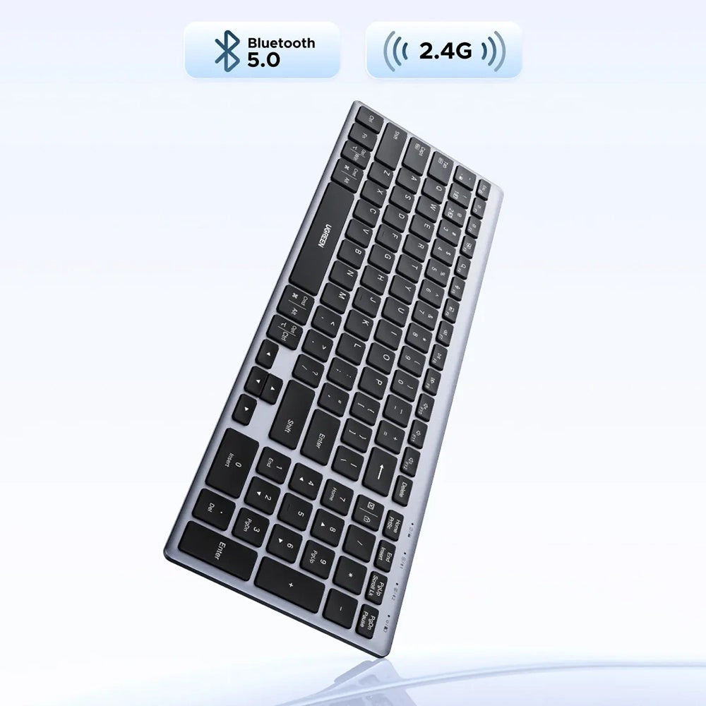 Ugreen - Wireless Keyboard K552 (75163) - Bluetooth 5.0, USB-C, Multi-device Connection, Metal Shell, 99 Keys, 500mAh - 