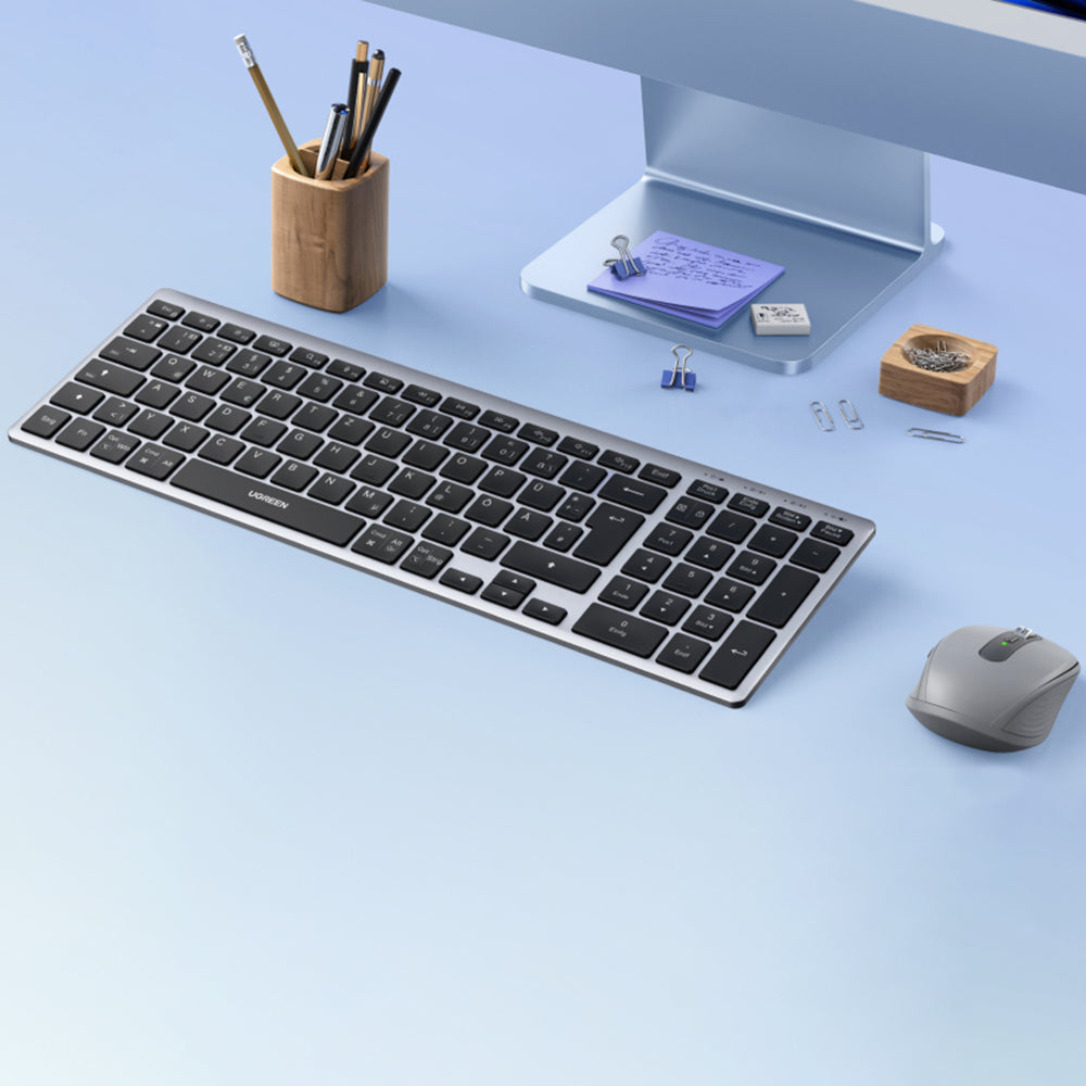 Ugreen - Wireless Keyboard K552 (75163) - Bluetooth 5.0, USB-C, Multi-device Connection, Metal Shell, 99 Keys, 500mAh - 