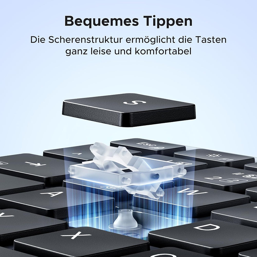 Ugreen - Wireless Keyboard K552 (75163) - Bluetooth 5.0, USB-C, Multi-device Connection, Metal Shell, 99 Keys, 500mAh - 
