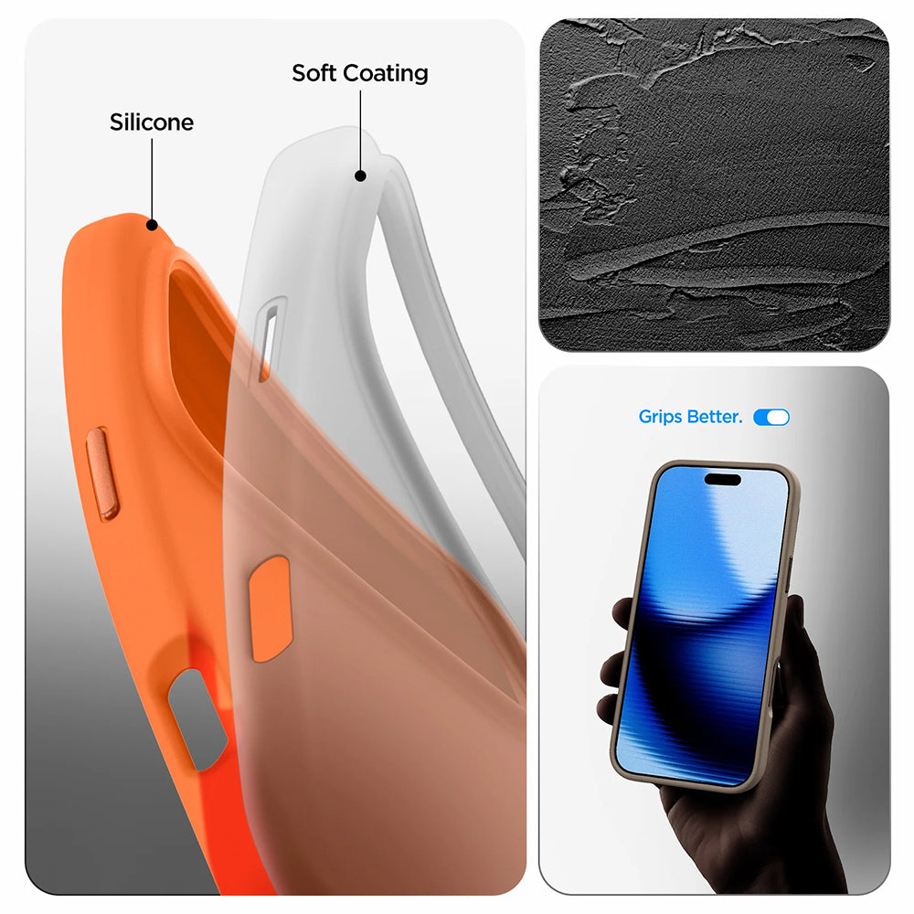 Spigen Husa de protectie Spigen Silicone Fit MagSafe (ACS11379) compatibil cu iPhone 17 Pro, Cosmic Orange – imagine 3