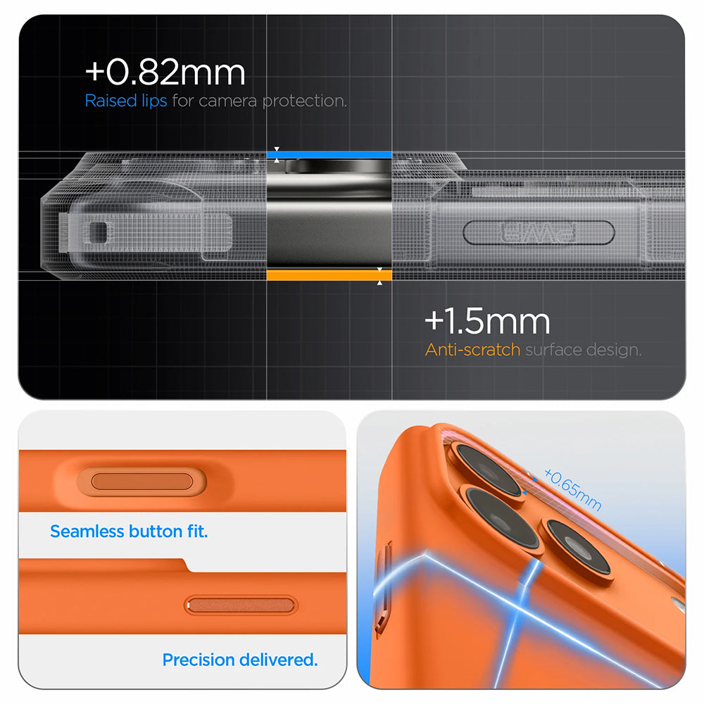 Spigen Husa de protectie Spigen Silicone Fit MagSafe (ACS11379) compatibil cu iPhone 17 Pro, Cosmic Orange – imagine 5