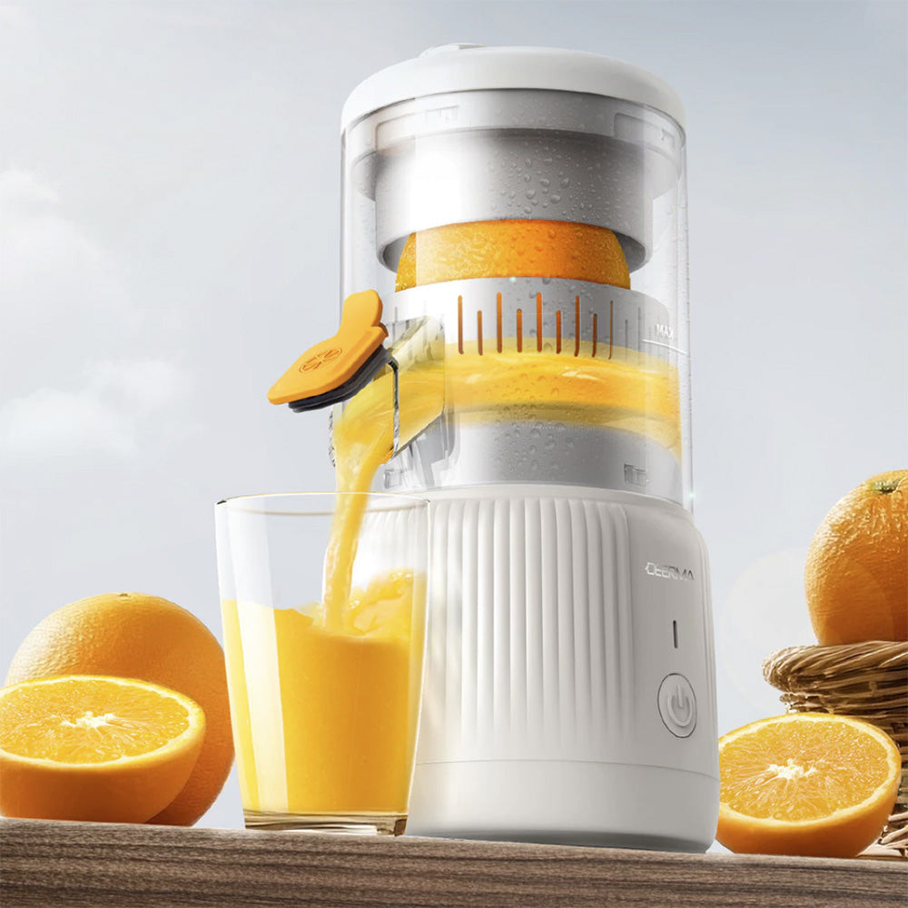 Deerma - Electric Citrus Juicer (LC01) - Cordless, Portable, Automatic Pulp Separation System, 1500mAh, 45W, BPA-Free - 