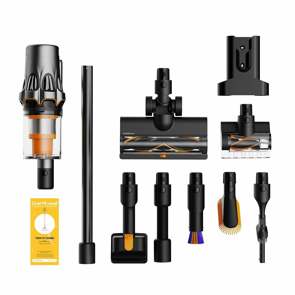Deerma - Vacuum Cleaner T50W XT Combo (VCDD17A) - HEPA Filter, 2100rpm, 600W, 2500mAh, 0,8l - Black
