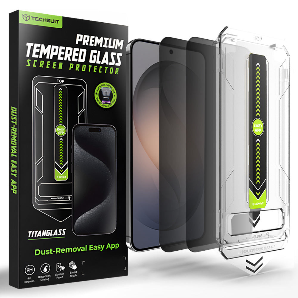 Techsuit - [Fingerprint Unlock Compatible] TitanGlass CrystalHD (2 pack) - Samsung Galaxy S26 - Privacy