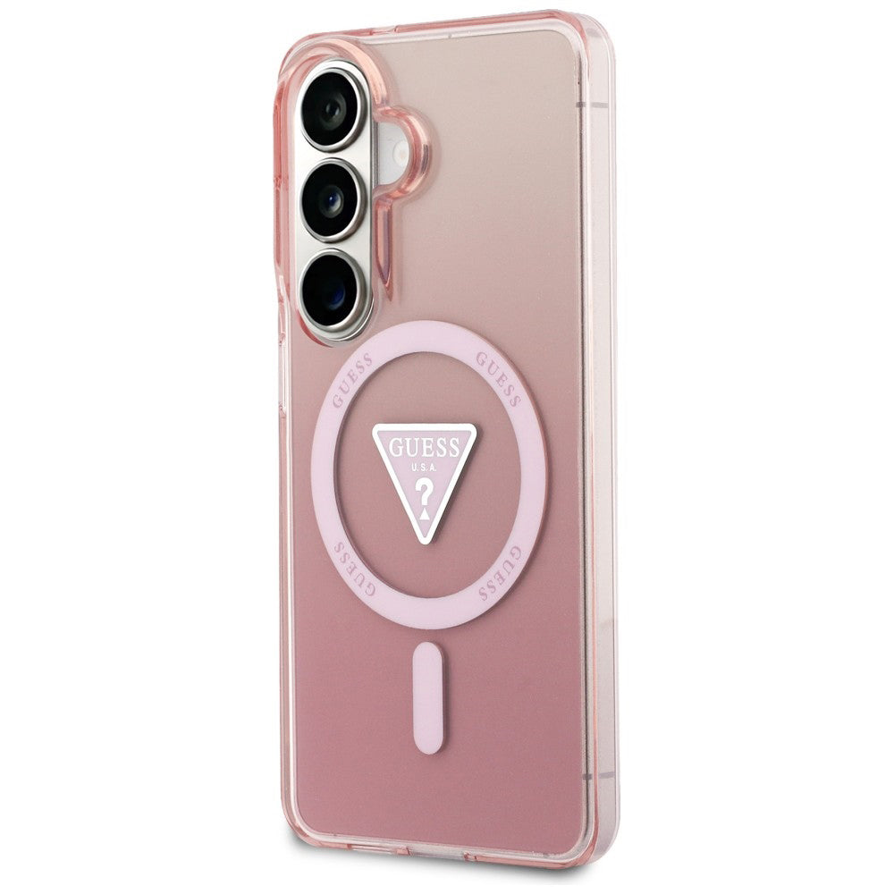 Husa pentru Samsung Galaxy S26 - Guess IML Gradient Triangle MagSafe (GUHMS26SHGTMLCGP) - Pink