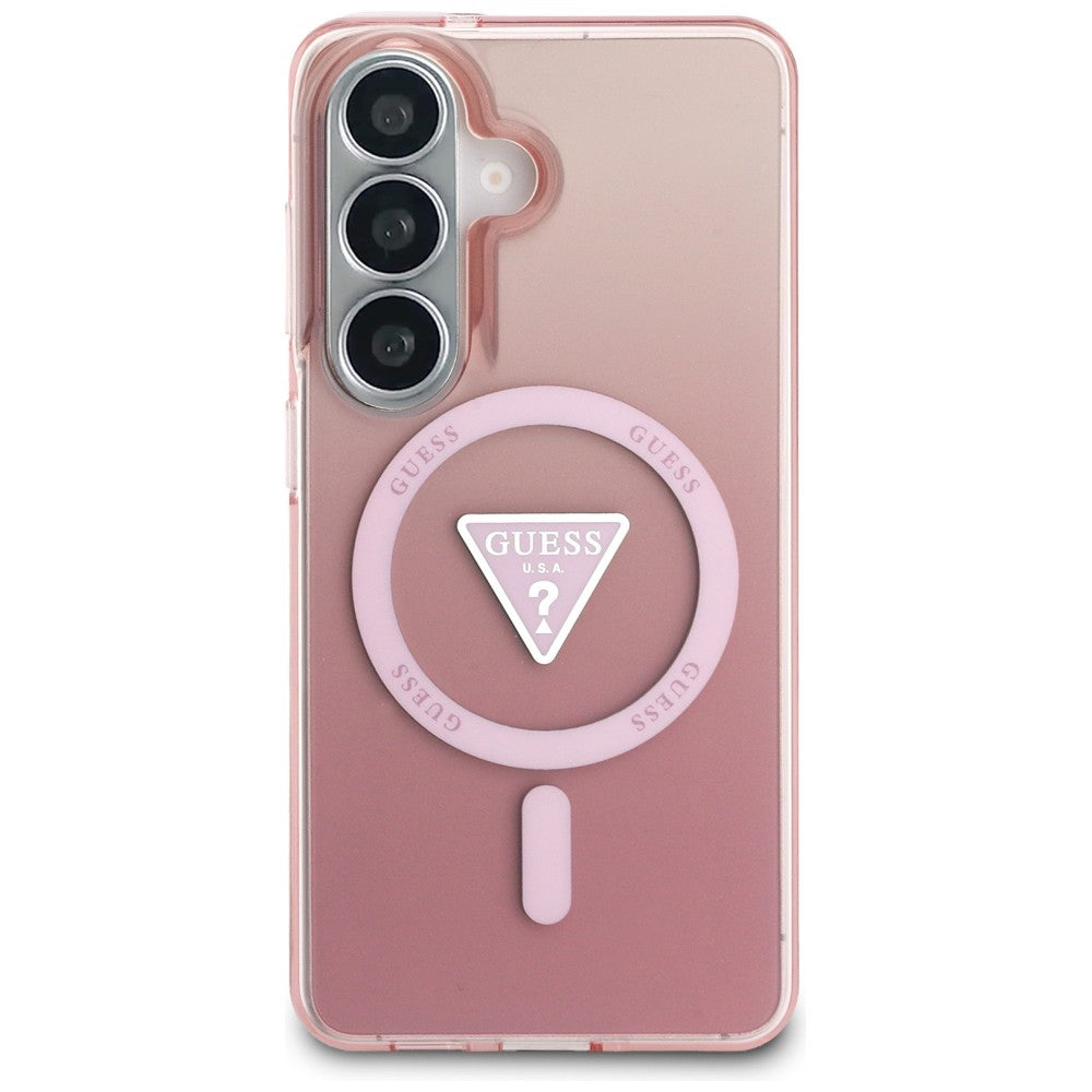Husa pentru Samsung Galaxy S26 - Guess IML Gradient Triangle MagSafe (GUHMS26SHGTMLCGP) - Pink