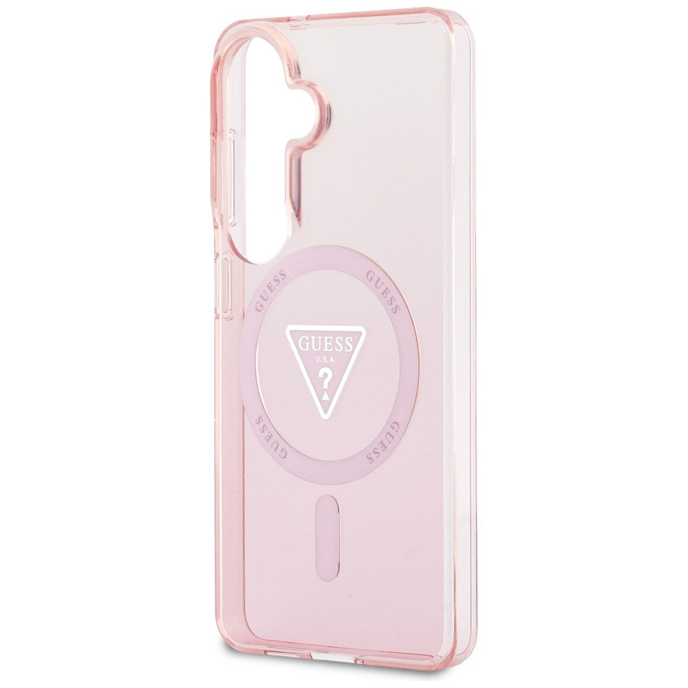 Husa pentru Samsung Galaxy S26 - Guess IML Gradient Triangle MagSafe (GUHMS26SHGTMLCGP) - Pink