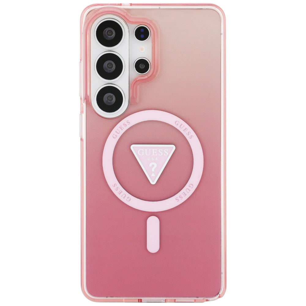 Husa pentru Samsung Galaxy S26 Ultra - Guess IML Gradient Triangle MagSafe (GUHMS26LHGTMLCGP) - Pink