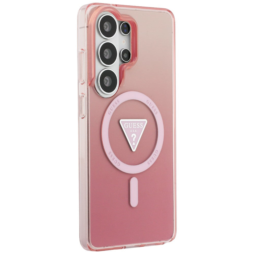 Husa pentru Samsung Galaxy S26 Ultra - Guess IML Gradient Triangle MagSafe (GUHMS26LHGTMLCGP) - Pink