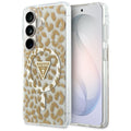 Husa pentru Samsung Galaxy S26 - Guess IML Leopard Print Triangle MagSafe (GUHMS26SHLEGTGLW) - Brown