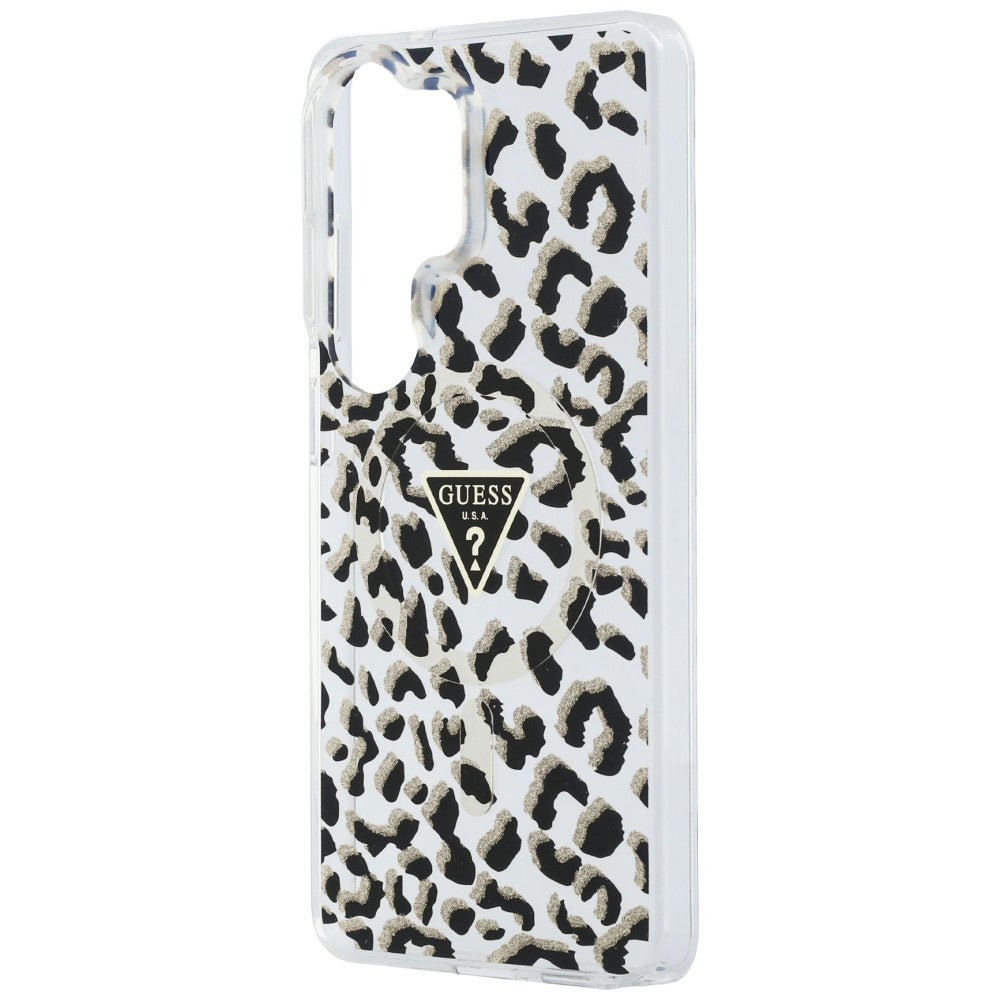 Husa pentru Samsung Galaxy S26 Ultra - Guess IML Leopard Print Triangle MagSafe (GUHMS26LHLEGTGLK) - Black