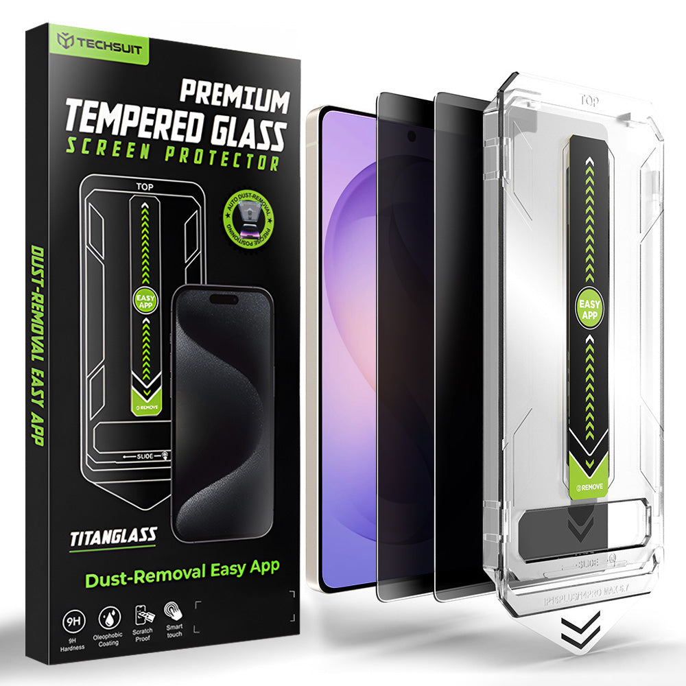 Techsuit - [Privacy Display Feature Not Supported] TitanGlass CrystalHD (2 pack) - Samsung Galaxy S26 Ultra - Privacy