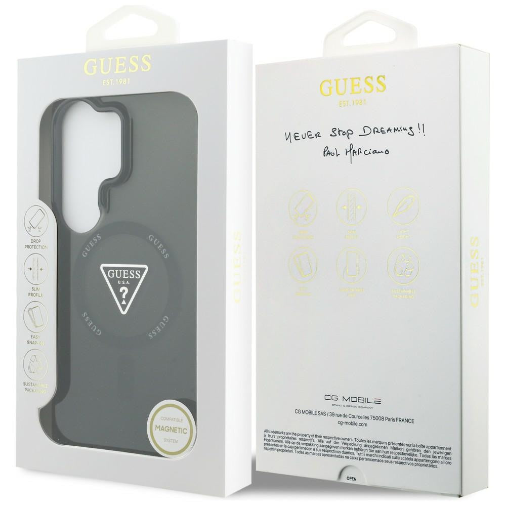 Husa pentru Samsung Galaxy S26 Ultra - Guess IML Gradient Triangle MagSafe (GUHMS26LHGTMLCGK) - Black