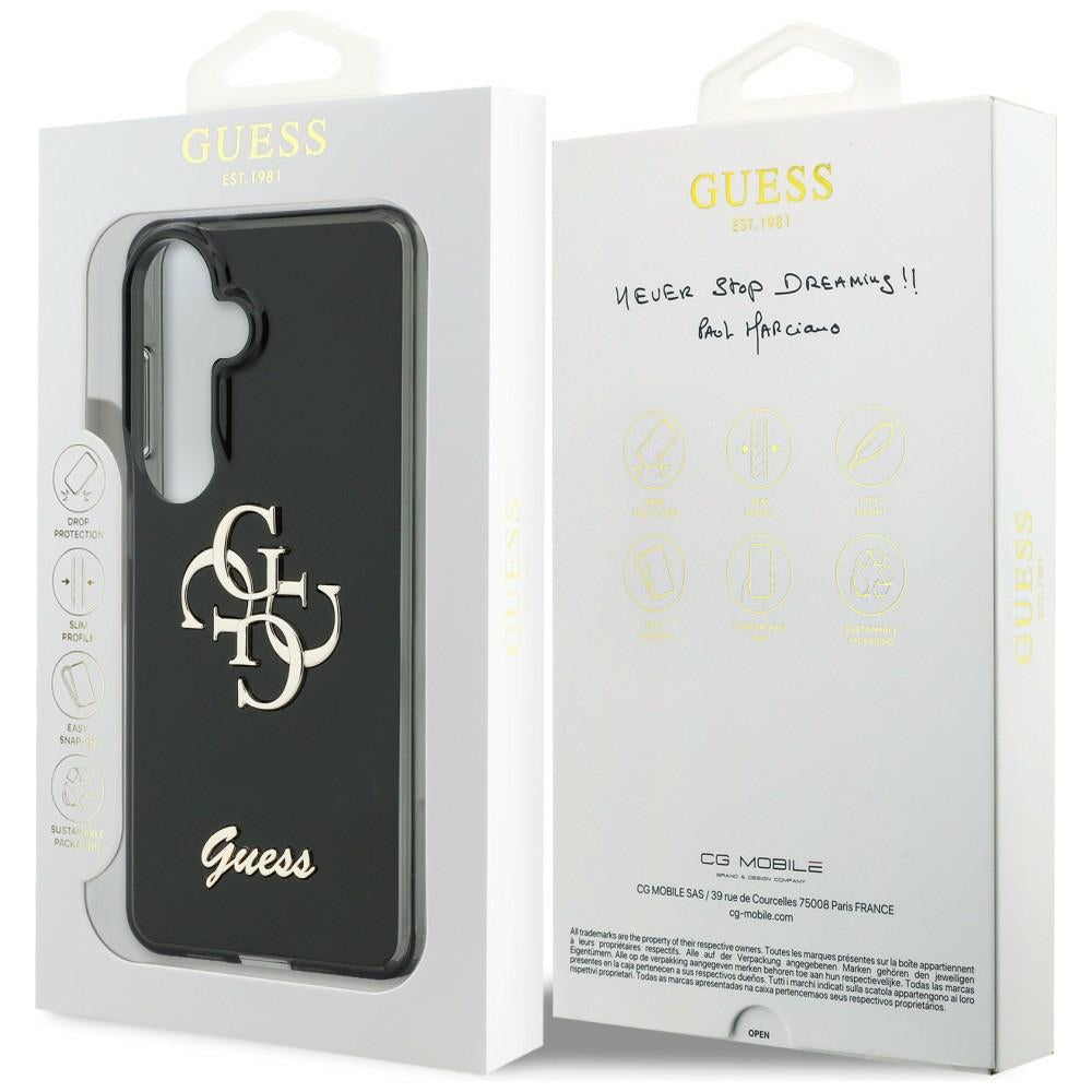 Husa pentru Samsung Galaxy S26 - Guess IML Big Metal 4G Script (GUHCS26S5HC4MLSK) - Black
