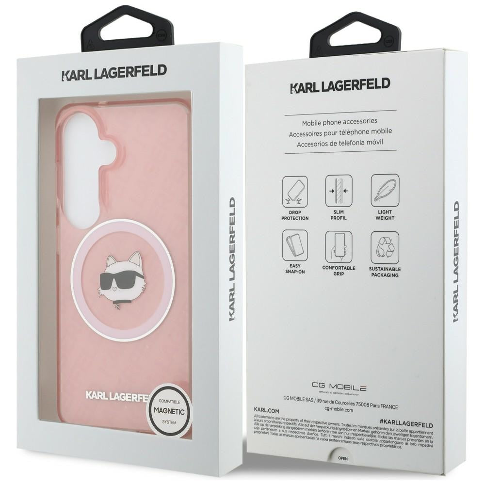 Karl Lagerfeld - IML Choupette Head on KL Repeated Logo MagSafe (KLHMS26MHMKBCHOP) - Samsung Galaxy S26 Plus - Pink