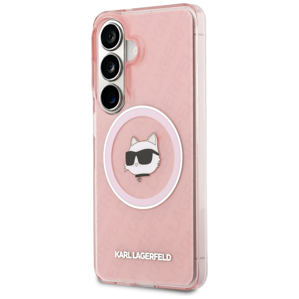Karl Lagerfeld - IML Choupette Head on KL Repeated Logo MagSafe (KLHMS26MHMKBCHOP) - Samsung Galaxy S26 Plus - Pink