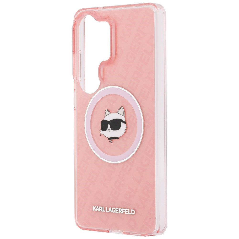 Karl Lagerfeld - IML Choupette Head on KL Repeated Logo MagSafe (KLHMS26LHMKBCHOP) - Samsung Galaxy S26 Ultra - Pink