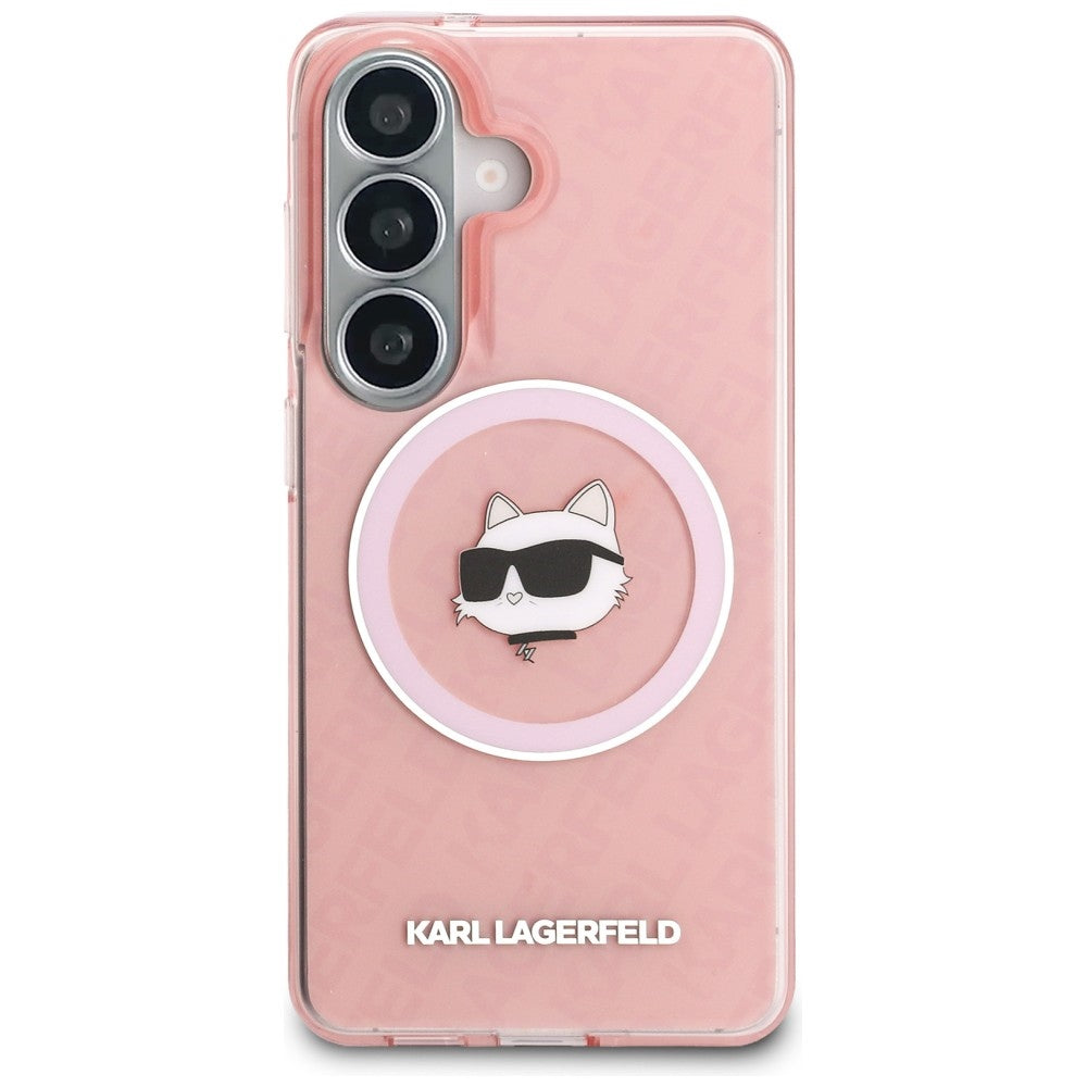 Karl Lagerfeld - IML Choupette Head on KL Repeated Logo MagSafe (KLHMS26SHMKBCHOP) - Samsung Galaxy S26 - Pink