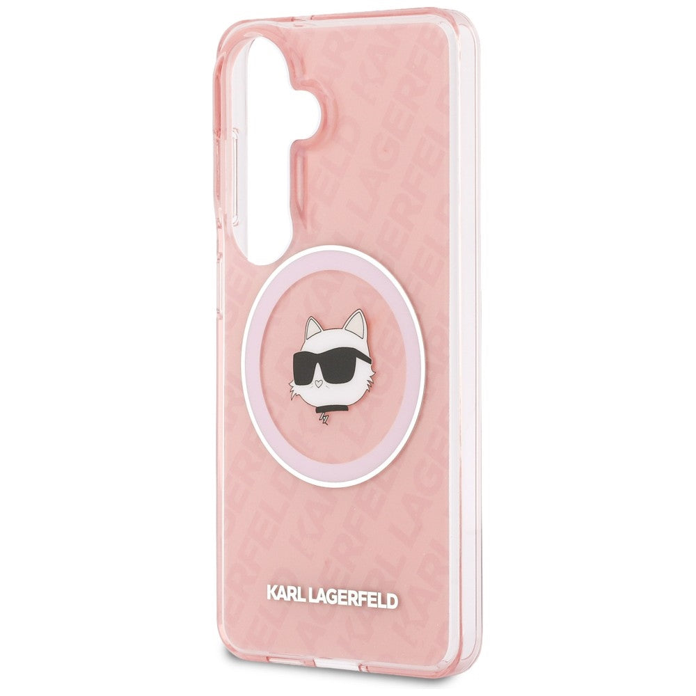 Karl Lagerfeld - IML Choupette Head on KL Repeated Logo MagSafe (KLHMS26SHMKBCHOP) - Samsung Galaxy S26 - Pink
